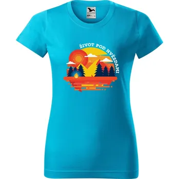 Dámské tričko Dámské tričko Život pod hvězdami Barva trička: Tyrkysová - 44, Velikost: S