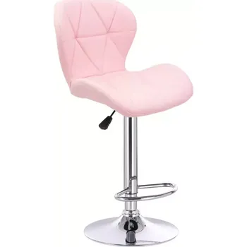 Barová židle LuxuryForm DESIGN Barová židle LIVIO na stříbrném talíři - růžová
