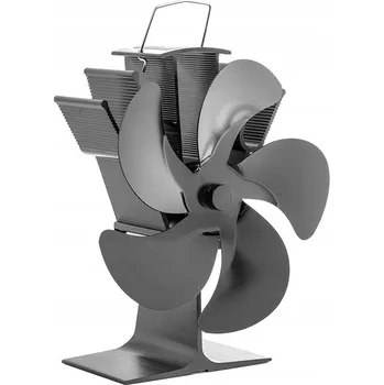 Krbový ventilátor Ventilátor na kamna FLAMINGO pětilopatkový, černý