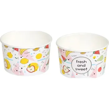 Jednorázové nádobí Miska papírová "Fresh" 130ml s potiskem