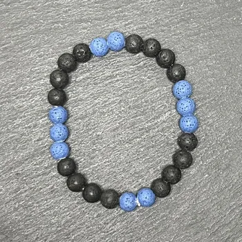 Náramek Pánský Náramek Láva | 8mm kuličky | MODROČERNÝ
