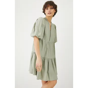 Dámské šaty Lněné šaty Medicine zelená barva, mini, oversize RS25.SUD700 91X, vel. L