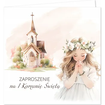 Obraz POZVÁNKA NA PRVNÍ SVATÉ PŘIJÍMÁNÍ - PINKCLOUD pro holčičku + obálka