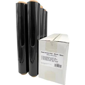 Obalový materiál SURTEP, s. r. o. Ruční strečová folie 500mm x 150m, (23mic), Černá, 6 ks