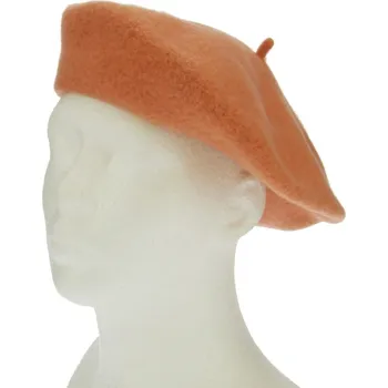 Čepice Vlněný baret lososový (Dámský zimní baret 11 palců)