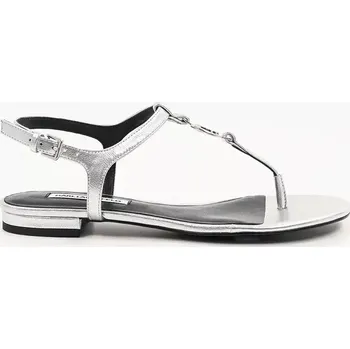Dámské sandále Kožené sandály Karl Lagerfeld ALISSO dámské, stříbrná barva, KL82515 KL82515.0SL SLV, EUR 37