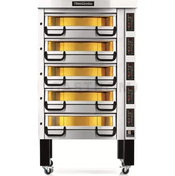 Pec na pizzu Pětikomorová pec na pizzu, 20x pizza 45 cm, komory o rozměrech 920x920x210 mm, manuální panel | PIZZA MASTER, PM 925E