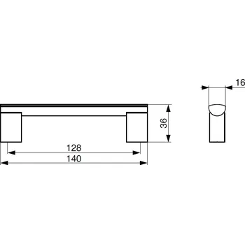 Nábytkové kování - Úchytka Porta kovová chrom lesklý Rozteč: 128 mm