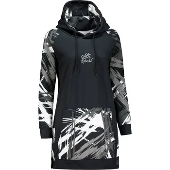 Dámská mikina Dámská funkční prodloužená mikina premium ALTISPORT VOJ/ALW039MI03 černá/bílá XXXL