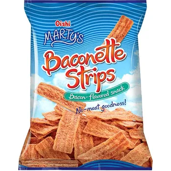 Chips Chipsy s příchutí slaninky, Marty's Baconette Strips 90 g - Oishi