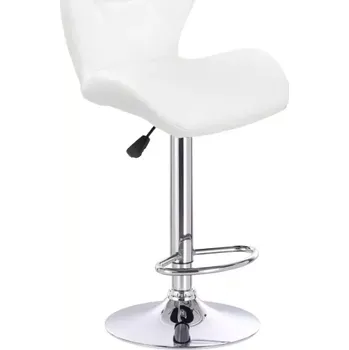 Barová židle LuxuryForm DESIGN Barová židle LIVIO na stříbrném talíři - bílá