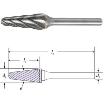 Příslušenství k frézce SGS 29072 (SL-4MNF) - Fréza technická SL-4MNF kuželová s rádiusem pr. 12,7x28mm, stopka 6mm