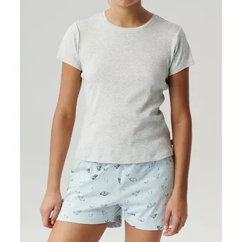 Dámské pyžamo Šedomodré Dámské Letní Pyžamo Atlantic s Krátkým Rukávem, šedomodrá XL i384_95439019