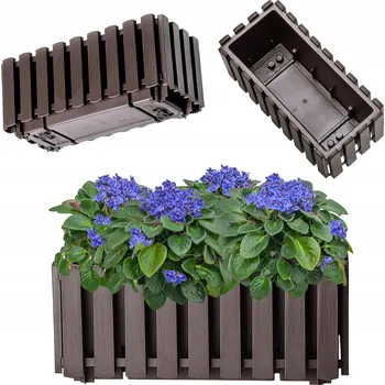 Květináč KADAX BALKONOVÝ TRUHLÍK KVĚTINÁČ 38 Cm HNĚDÝ TERASOVÝ