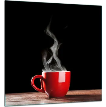 Kuchyňské prkénko SKLENĚNÁ OCHRANNÁ DESKA / PANEL S LEPIDLEM 60x65 KÁVA 7v1