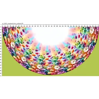 Panel- Půlkolová sukně - Barevná louka