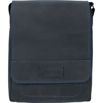 Scorteus Pánská kožená taška přes rameno Scorteus na iPad SM 1137 grafitová