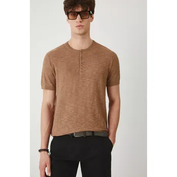 Tričko s příměsí lnu Medicine RS25.TSM930 hnědá 84X, vel. XXL