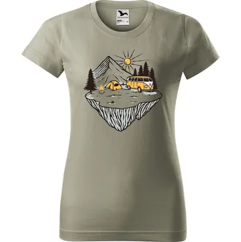 Dámské tričko s potiskem Klídek v přírodě Barva trička: Světlá khaki - 28, Velikost: XS