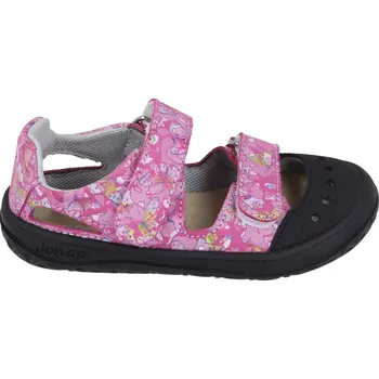 Dívčí sandály Jonap barefoot sandálky Fela růžové motýlci 23