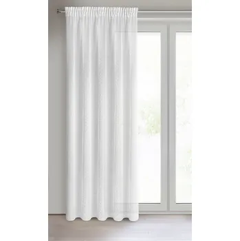 Záclona Dekorační vzorovaná záclona s řasící páskou PAULA bílá/stříbrná 140x270 cm (cena za 1 kus) MyBestHome