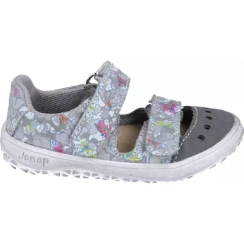 Dívčí sandály Jonap barefoot sandálky Fela šedé motýlci 23