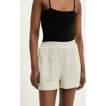 Dámské kraťasy Bavlněné šortky Answear.LAB dámské, béžová barva, hladké, high waist LSRT.659BILLYECR.ums 01X, vel. S
