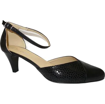 Dámské sandále Letní vycházková obuv, De-Plus, šíře G, černá/F-566: Černá Hladká kůže 28,6 43 G - standardní šíře (29003-29004)