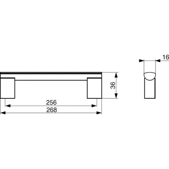 Nábytkové kování - Úchytka Porta kovová chrom lesklý Rozteč: 256 mm