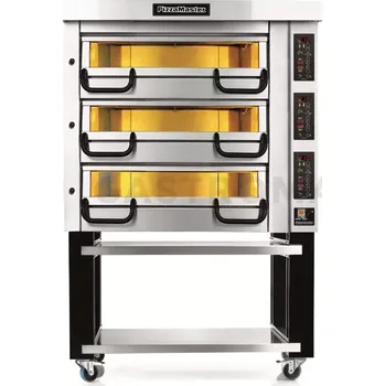 Pec na pizzu Tříkomorová pec na pizzu, 12x pizza 45 cm, komory o rozměrech 920x920x210 mm, manuální panel | PIZZA MASTER, PM 923E
