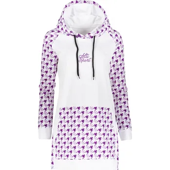 Dámská móda Dámská funkční prodloužená mikina premium ALTISPORT VOJ/ALW048MI03 BÍLÁ/FIALOVÁ S
