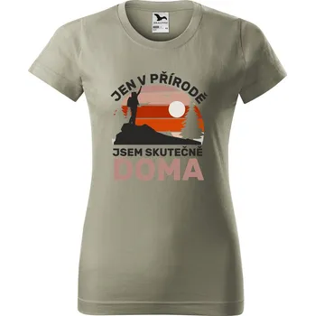Dámské tričko Dámské tričko Jen v přírodě jsem doma Barva trička: Světlá khaki - 28, Velikost: 2XL