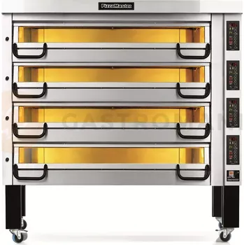 Pec na pizzu Čtyřkomorová pec na pizzu, 32x pizza 40 cm, komory o rozměrech 1640x820x210 mm, manuální panel | PIZZA MASTER, PM 844E