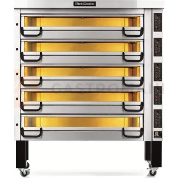 Pec na pizzu Pětikomorová pec na pizzu, 40x pizza 45 cm, komory o rozměrech 1840x920x210 mm, manuální panel | PIZZA MASTER, PM 945E
