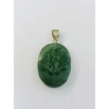 Přívěsek Přívěšek z vltavínu pětilistá růže s ouškem ze stříbra