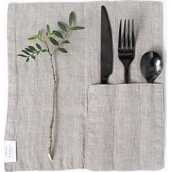 Papírový ubrousek Lněná kapsa na příbor 2 ks 23x23 cm Natural – Linen Tales ID_1370381