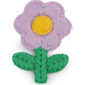 Galanterie Vyšívaný květ 3,8x6 cm