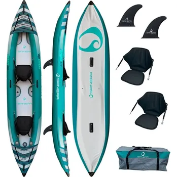 Kajak Nafukovací kajak SPINERA Hybris 410 2x Pádlo kajak SCOPREGA KWB FIBERGLASS ADJ 210-240 cm