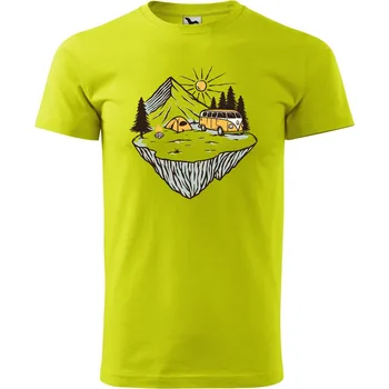 Pánské oblečení Pánské tričko s potiskem Klídek v přírodě Velikost: 2XL, Barva trička: Limetková