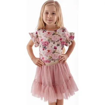 Dívčí tričko Elegantní dívčí blůzka s květinovým vzorem pivoněk-Lily Grey 116 / 6 let