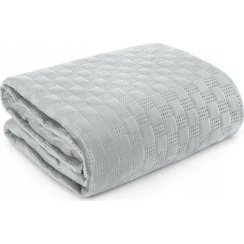 Přehoz na lůžko Přehoz na postel Eurofirany velur 220 cm x 200 cm šedý