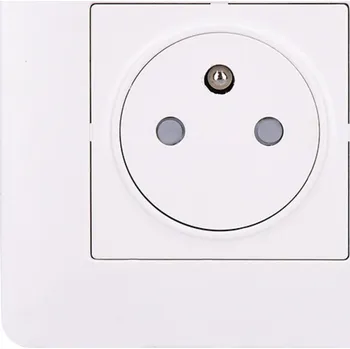 Elektrická zásuvka Solight zásuvka Slim PUSH, bezpečnostní posuvný střed, bílá 5B142