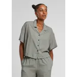 Ladies Viscose Resort Shirt - paleolive/white XS