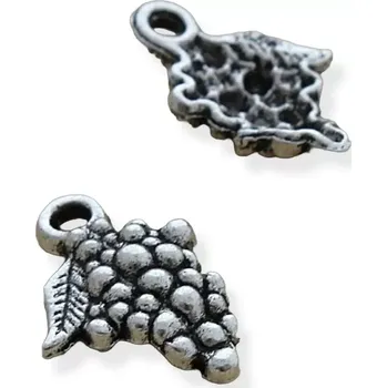 Materiál na výrobu šperku Přívěsek vinný hrozen starostříbro - 40 ks