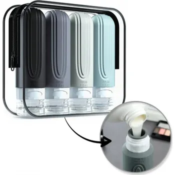 Paradox Cestovní sada silikonových kosmetických lahviček EMPORA / Černá