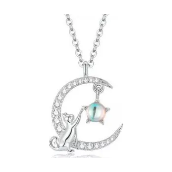 Náhrdelník Prosperk Náhrdelník kočka měsíc Opál S2784
