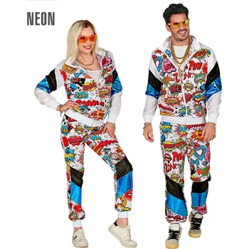 Karnevalový kostým Unisex šusťákovka s komiksovým potiskem - XXL