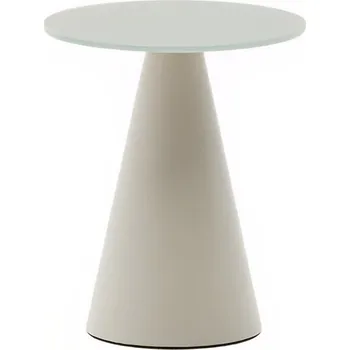 Toaletní stolek Matně šedý skleněný kulatý odkládací stolek Kave Home Wilshire 35 cm