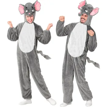 Karnevalový kostým Kostým slona (kombinéza s kapucí) - M/L (175 cm)