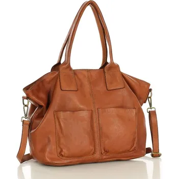 Kabelka GENUINE LEATHER Shopper kožená kabelka Marco Mazzini; velbloud